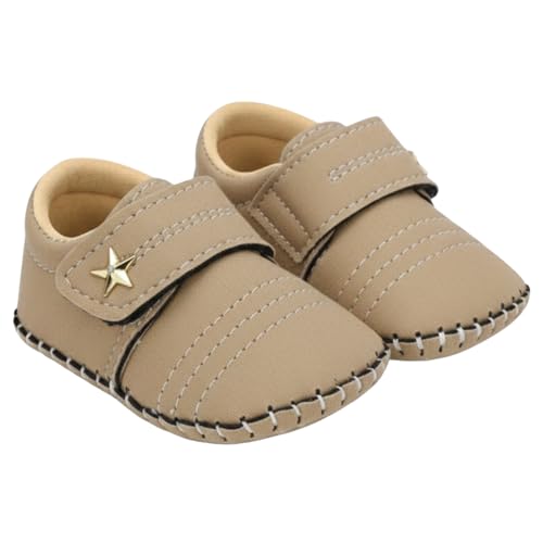 PureSole Shoes for Baby Boys 6-12 Months | Suede Velvet Finish | Lightweight, Soft & Breathable Booties with Velcro Closure | Stylish Shoes for Weddings, Birthdays, Special Occasions (Baze)