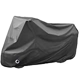 Motorcycle Cover Waterproof, Outdoor Motorbike Cover with Lock-Holes, All Season Protection Motorbike Vehicle Covers Fits up to 97' Motorcycles, Size 2XL - Black