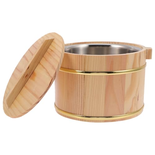 Seau à riz en bois avec couvercle pour cuisine et restaurant - 2