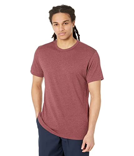 Alternative Men's Hoodie, Eco Zip Up Camo Triblend Jersey Hooded Sweatshirt, Vintage Maroon, Medium