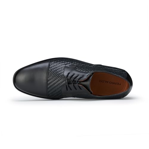 Image of Ferro Aldo Men's Modern Cap-Toe Derby Collection | Statement Dress Shoes in Floral, Woven, & Classic Styles