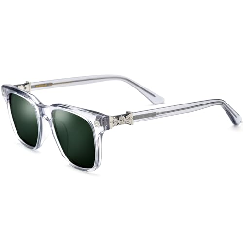 Image of HEPIDEM Acetate Glasses Frame Men Women Square Eyeglasses Optical Spectacles 9395