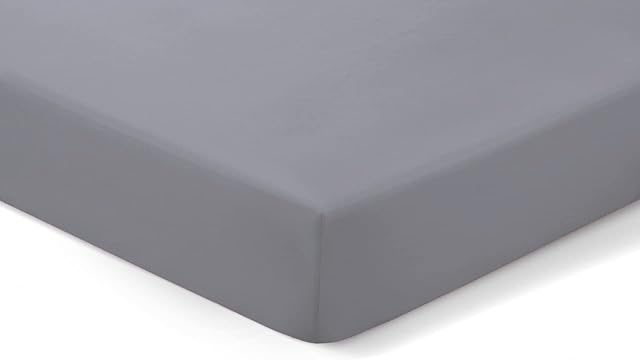 AmigoZone Extra Deep 16"(40cm) Non Iron Percale Pollycotton Fitted Sheets (Double, Grey)