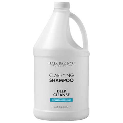 Hair Bar NYC Clarifying Anti-Residue Deep Cleansing Shampoo - 60ml / 2 fl oz | Salon Quality Formula for Oily Hair & Scalp, Effectively Removes Product Buildup | 3785ml / 1 US fl gallon|Deep Cleansing Cover