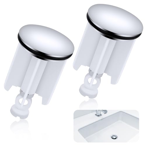 2 Piezas Tapón Universal para Lavabo de Baño,40MM Tapón de Lavabo,Unidades Tapón de Desagüe de Lavabo,Tapón de Desagüe de Regulable en Altura,Tapón de Baño para Fregaderos de Cocina y Baño