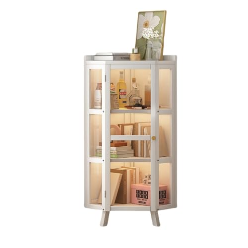 コーナーキャビネット コーナーシェルフ コーナーラック 収納キャビネット 三角収納 コーナー 棚 白 リビング棚 置物棚 ラック 透明可視キャビネット 省スペース 収納家具 組立品 組立簡単 コンパクト リビングルーム 狭いスペース用 おしゃれ 収納ラック