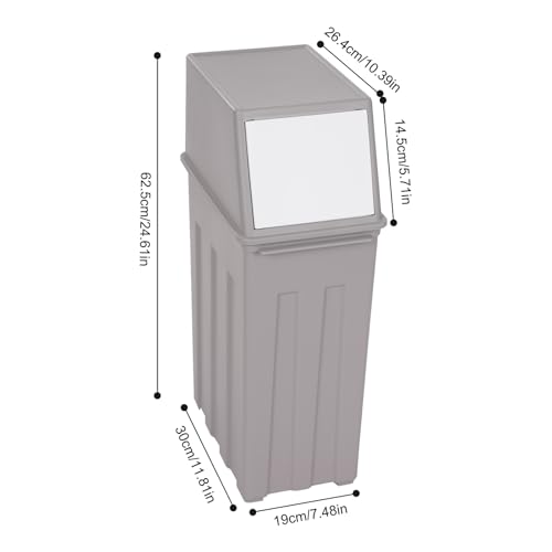 Caneca de basura rectangular gris 8 galones miniatura 4
