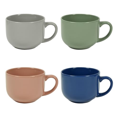 Maury's Set 4 Tazze, Realizzate in Porcellana con Manico, in Decorazioni Assortite Casuali (JUMBO SHABBY-450 ML)