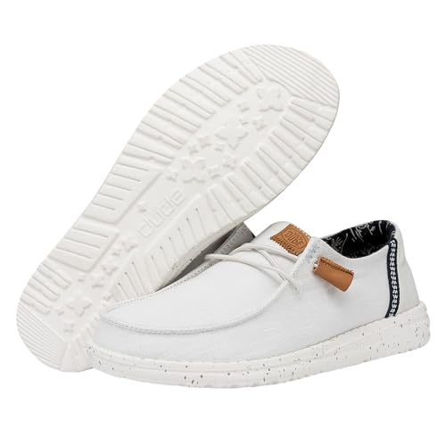 Image of HEYDUDE Women's Wendy Washed Canvas | Women's Shoes | Women's Lace Up Loafers | Comfortable & Light-Weight