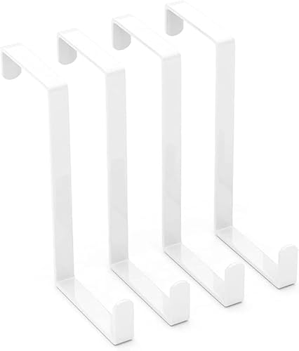ZYEKIU 4 Piezas Ganchos de Puerta Reversibles Colgador Puerta Forma Z Perchas Puertas Colgar Simple Perchero Puerta Percha Puerta Gancho Puerta para Todas Puertas Estándar (Blanco)