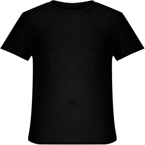 Muscle Knit T Shirts Men Short Sleeve Crewneck Solid T-Shirt Lightweight Soft Stretchy Casual Tops Gym Workout Tees2