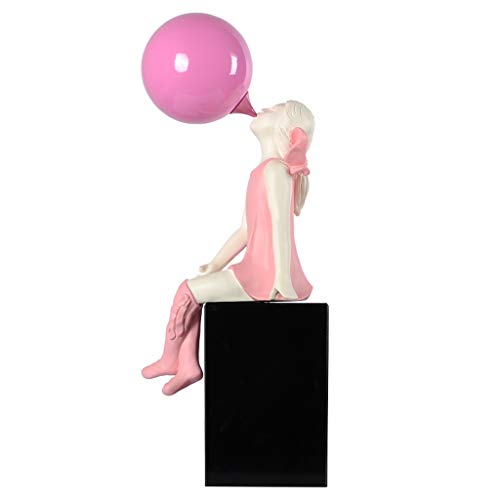 Statue bulle soufflant fille en résine haut de gamme déco art