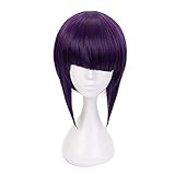 Liamiona Jirou Kyouka Wig cosplay Wig Short Dark Purple Synthetic Wig for Halloween Party + Free Wig Cap