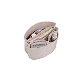 バッグインバッグ 小さめ インナーバッグ 縦型 【バックの中を簡単に整理整頓可能】 (ミルク, Sサイズ)