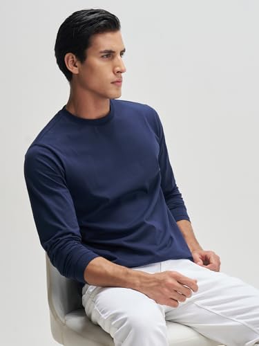 Image of XYXX Men's Solid Cotton T-Shirt | Round Neck Tshirt | Full Sleeves | Solid-Regular Fit Tshirt for Men
