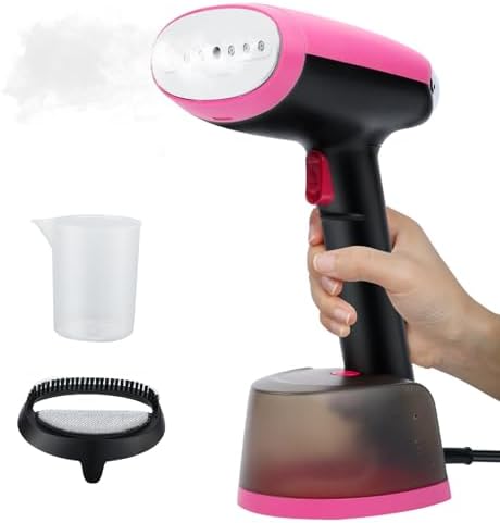 Steamer for Clothes Handheld Clothes Steamer 1300W Portable Garment Steamer Auto Shut-off 20-Second Fast Heat-up with Adjustable Steam 12.34oz Detachable Water Tank for Home Office Travel