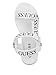 Guess Women's Avin Sandal, White/Black Logo 137, 9