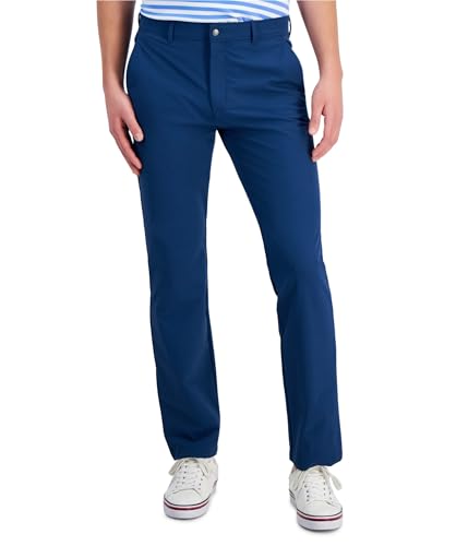 Alfani Mens Solid AlphaTech Casual Chino Pants, Blue, 40W x 30L