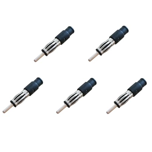 CCeCCe Paquete de 5 antenas de radio de coche, enchufe DIN, antena estéreo de repuesto para coche, conector macho para unidad principal de audio de coche, reproductor de CD, AM FM, antena de