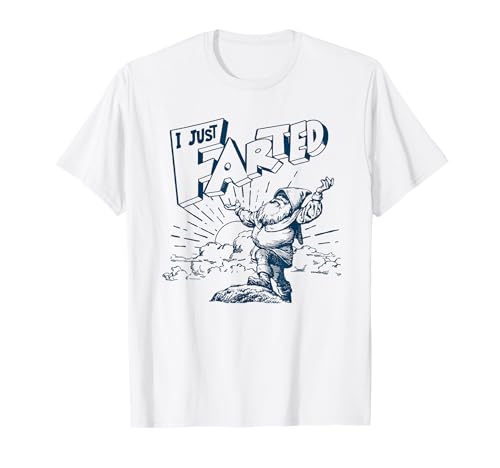 I Just Farted Funny Gnome Fathers Day Retro Maglietta