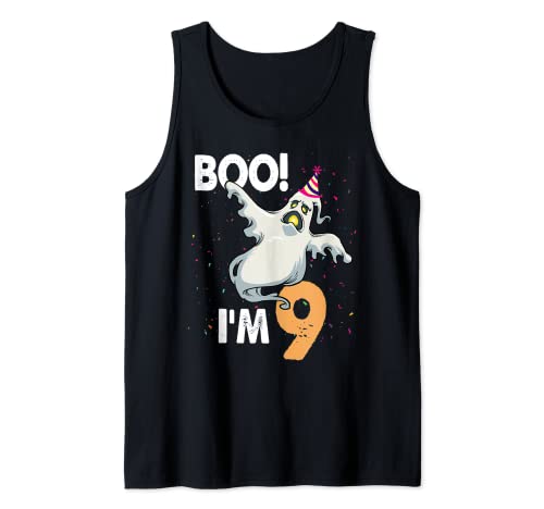 Halloween Shirts Kids Funny Boo I Am 9 Costume Gift Camiseta sin Mangas
