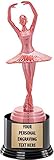 Crown Awards Dance Trophies with Custom Engraving, 7.25' Personalized Pink Ballet Female Dancer Trophy On Deluxe Round Base 1 Pack Prime