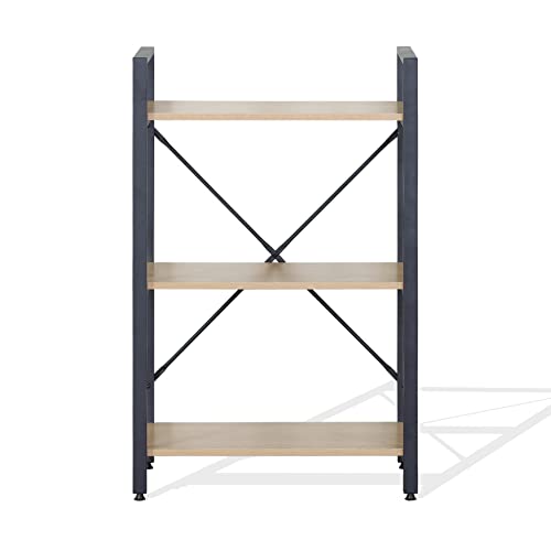 Rebecca Mobili Niedriges Bücherregal, offenes Wohnzimmerregal, Spanplatte Metall, Schwarz Beige, für Bücher Ornamente - Maße: 94 x 60 x 32 cm (HxLxB) - Art. RE6753 Cover