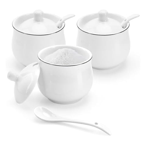 YKUKIZEE Ceramic Sugar Bowls with Spoons Cover