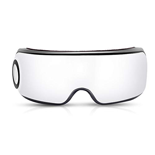 Preisvergleich Produktbild Qualilife Tragbares elektrisches Pflege-Augenmassagegerät, faltbares Vibrationsmassagegerät mit heißer Kompresse und Bluetooth-Musik für Kopfschmerzen, trockene Augen, Augenringe, Augenbelastung