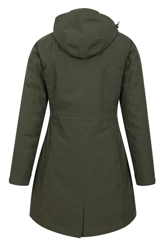 Mountain Warehouse Alaskan 3-in-1 Damen Winter Mantel - Lange, wasserdichte Winterjacke, Warme Steppjacke Innenjacke mit Reißverschluss & Kapuze Khaki Damengröße EU 40