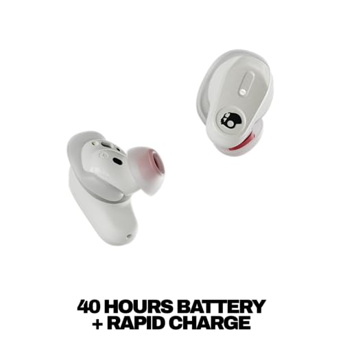 Image of Skullcandy Method 360 ANC Wireless Earbuds, Sound by Bose, Bluetooth Headphones, Premium Noise Cancelling, Up to 40 Hrs Battery, Sweat and Water Resistant, Microphone for iPhone Android - Bone