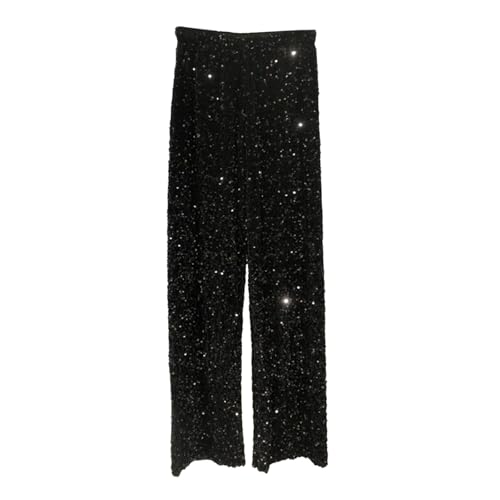 Pantalon décontracté à paillettes ample et pantalon drapé de scène