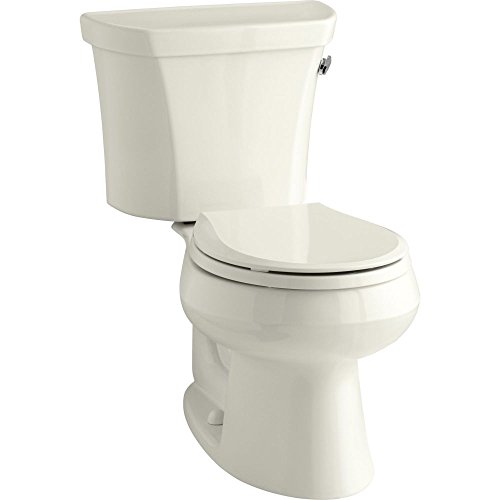 Kohler K-3977-RA-96 Wellworth Round-Front 1.6 gpf Toilet, Right-Hand Trip Lever, Biscuit