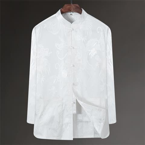 Camisa de seda de hielo para hombre con sofisticado cuello mandarín 4