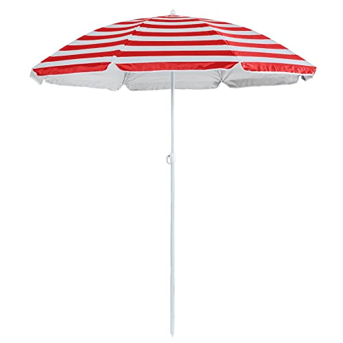 Harbour Housewares Red Parasol with Push-Lock System - 1.74 x 1.93m