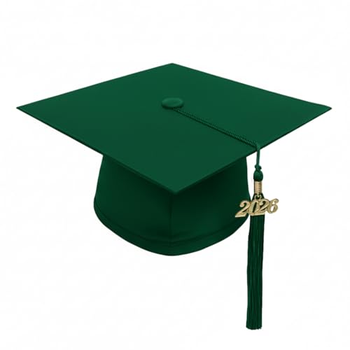 Image of CLERKMANS Unisex Matte Graduation Cap Gown Tassel Package, High School and University