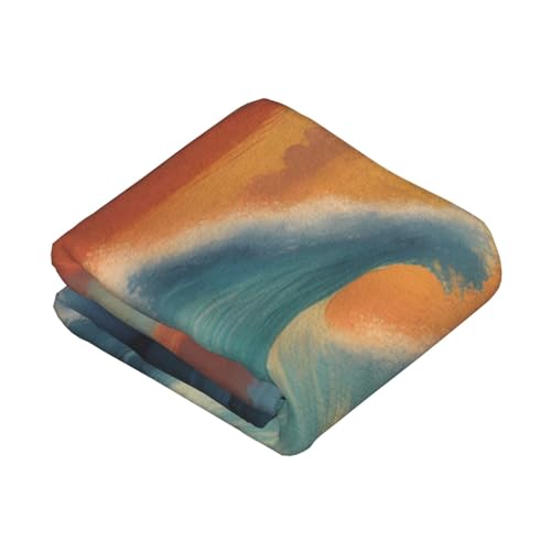 Couverture douce de surf 152x127 cm imprimé mer et coucher de soleil pour lit