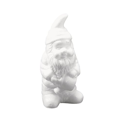 Rayher Nain de jardin en polystyrène pour décoration extérieure, 28 cm, 3324900, Blanc.