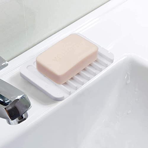 Image of Self Draining Soap Dishes Pack of 3 Random, Silicone Soap Saver, Waterfall Drainer Soap Holder for Bathroom