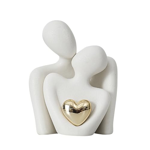 Arivend Mini Couple Statue Abstract Sculpture Home Decor Knick Knacks Couples Love Office Show Pieces White A