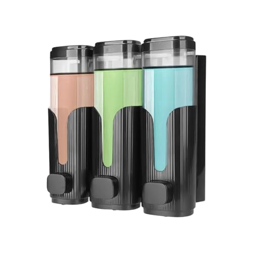 Dispensador De Jabón De Pared | Rellenable con Abertura Ancha 3 Botellas,Dispensador para Baño De Montaje En Pared | para Champú Gel de Ducha Loción Detergente Ducha Cocina Dormitorio Hotel