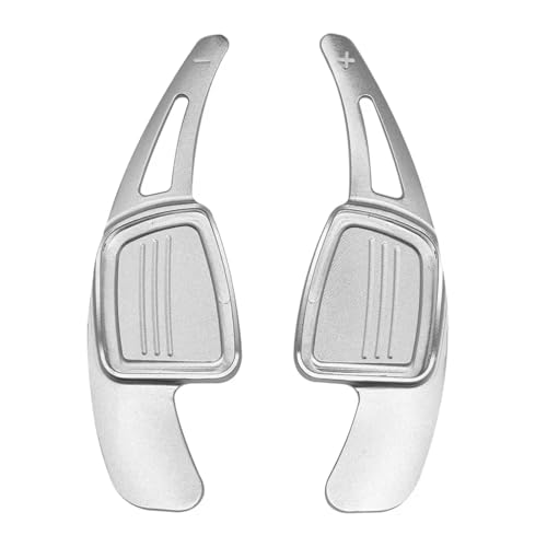 �Ԃ̃p�h���V�t�^�[ Compatible With A5 S5 Q2 Q5 Q7 2017 2018 2019 �ԗp�X�e�A�����O�z�C�[���p�h���G�N�X�e���V�����N�C�b�N�V�t�^�[�V�t�g�p�h���ɑΉ�(Silver)