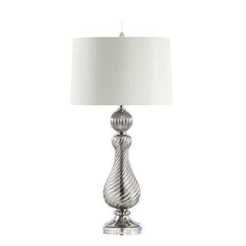 JONATHAN Y Murano Style Swirled Glass Bedside Table Lamp 32" Glam, Gray by JONATHAN Y - Image 7