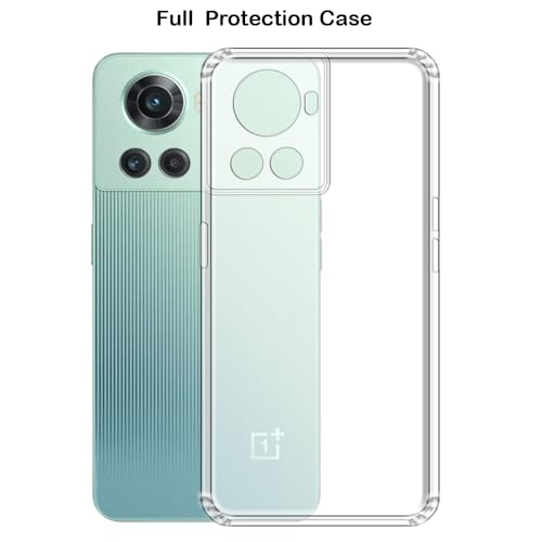 Image of Slim Soft Silicon *Anti Dust Plug* Shockproof Transparent TPU Back Case Cover for OnePlus 10R 5G - Clear