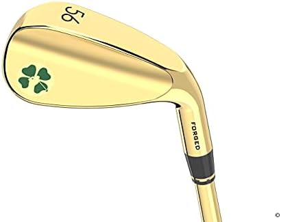 Lucky Wedges Gold 56 Degree Sand Wedge – 12 Degrees Bounce, 35.125″ Regular Flex Steel Shaft, Forged Soft Carbon Steel, Right Handed, Soft Grips