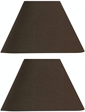 2 Pack - Beige 12" Cotton Coolie Fabric Vintage Lampshade with Reversible Gimble & Shade Reducing Ring to Fit All Types of Lampholders - Sold in Pairs