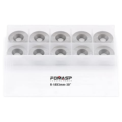 FomaSP 0.7086 Inch(18mm) Diameter Round Carbide Replacement Insert Cutter With 30 degree Cutting Angle, Carbide Cutter Insert for Woodworking Woodturning Tool, Pack of 10 pcs Cover