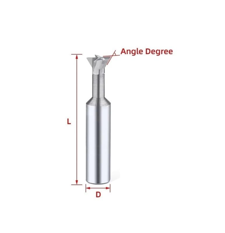 1PC D3-D20 Frez do jaskółczego ogona z węglika spiekanego 60° Niepowlekane stopnie Narzędzia CNC do obróbki metalu Frezy trzpieniowe ze stali wolframowej Frezy do fazowania(Uncoated,D14x65L)