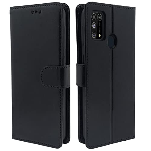 Pikkme Samsung Galaxy M31 / M31 Prime / F41 Flip Case | Vintage Leather Finish | Inside TPU | Wallet Stand | Magnetic Closing | Flip Cover for Samsung Galaxy M31 / M31 Prime / F41 (Black)- Best and cheap mobile covers in India