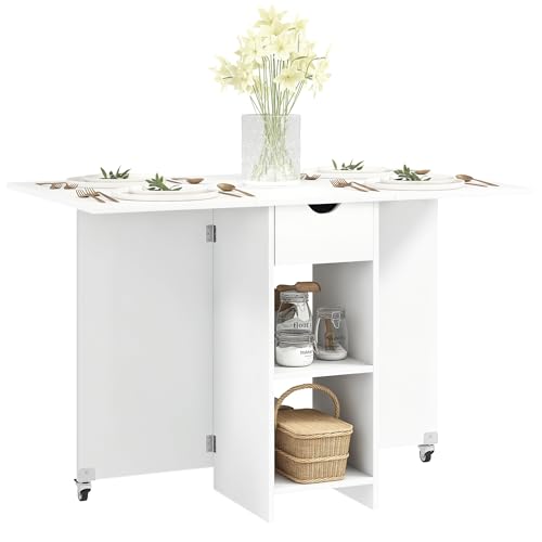 HOMCOM Klappbarer Esstisch Mobiler Küchentisch für 2-4 Personen mit...